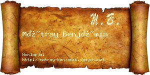 Mátray Benjámin névjegykártya